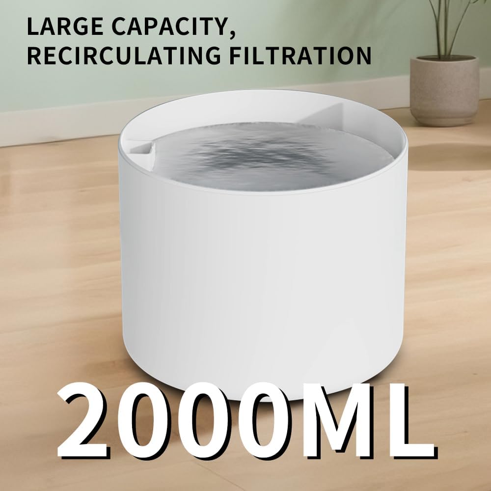 Circular pet Water Dispenser, Silent circulating Water, Filtered Clean, Large Capacity, no Leakage, Allowing Cats and Dogs to Drink with Peace of Mind