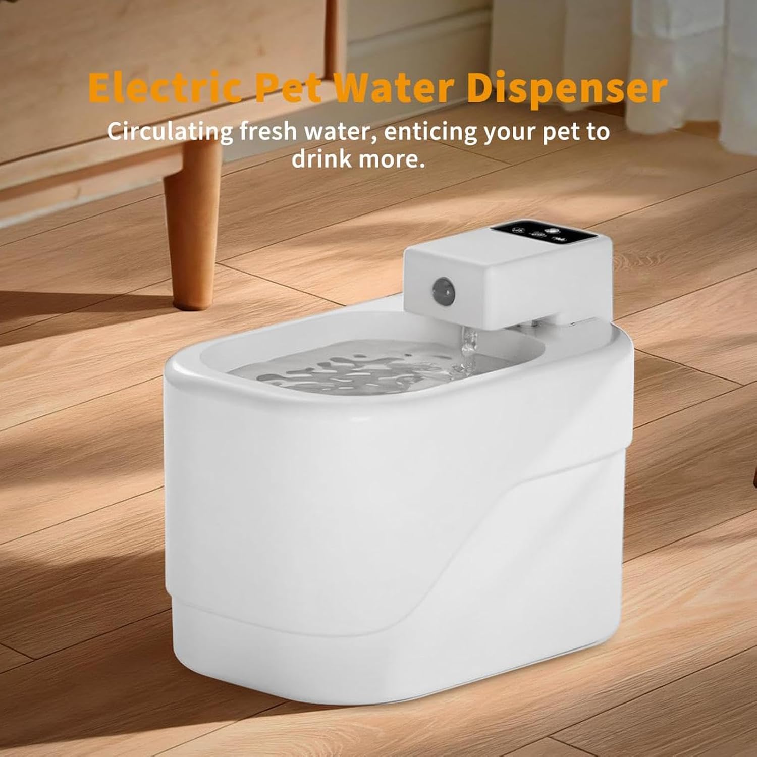 Automatic Pet Water Dispenser |   2L Cordless Dispenser |   Rechargeable Cat Water Fountain |   for Kitten Small Animal Indoor Floor Living Room
