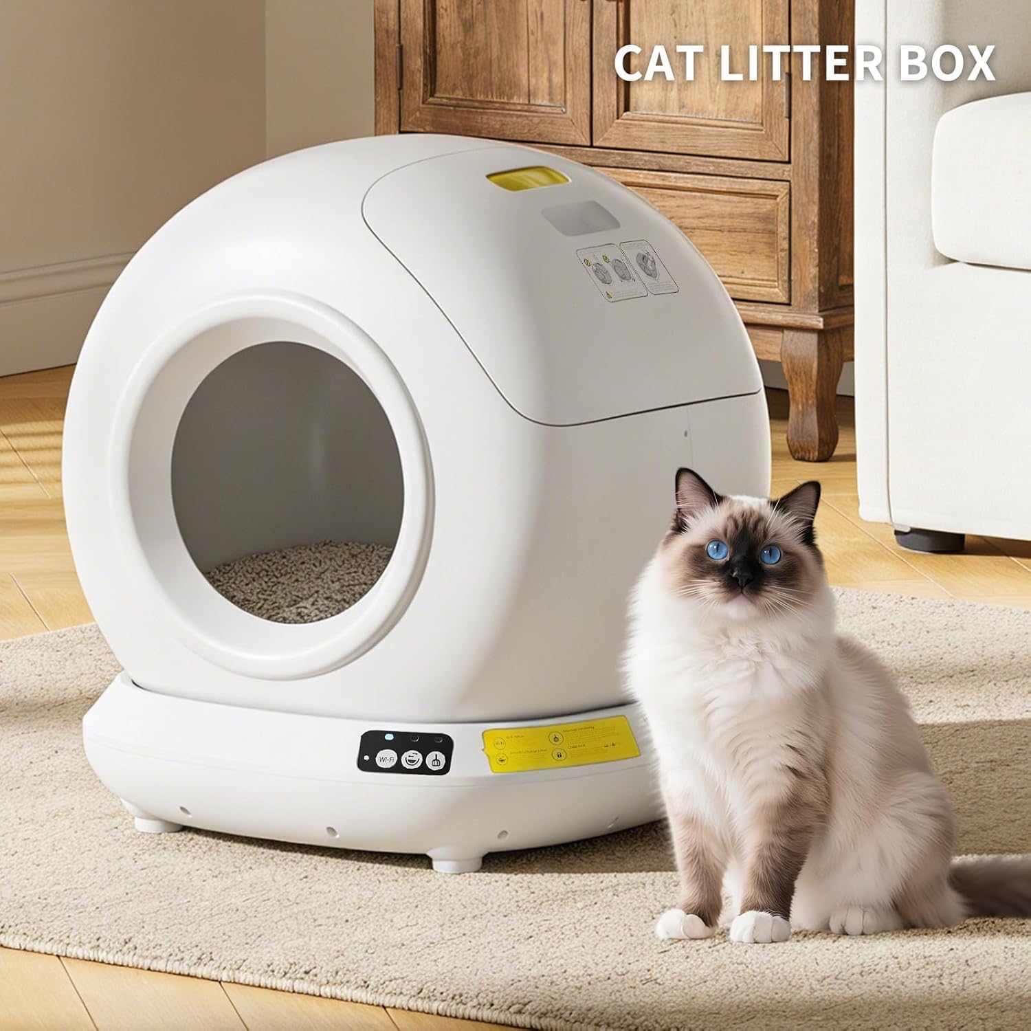 Fully Automatic Cat Litter Box, Pet Supplies Automatic Litter Tray for Cats, Automatic Litter Box