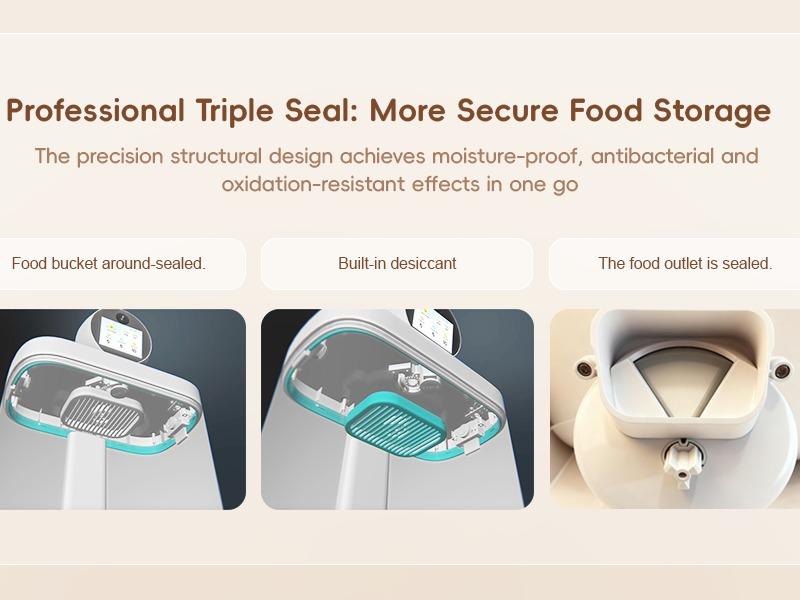 Automatic Cat Feeder with Camera 360°, 2k HD Video Night Vision, AI-Powered for Auto Pet Tracking, 5G/2.4G Wi-Fi & 2-Way Audio, Smart APP Control, Low Food Alert, 5.5L Timed Pet Feeder