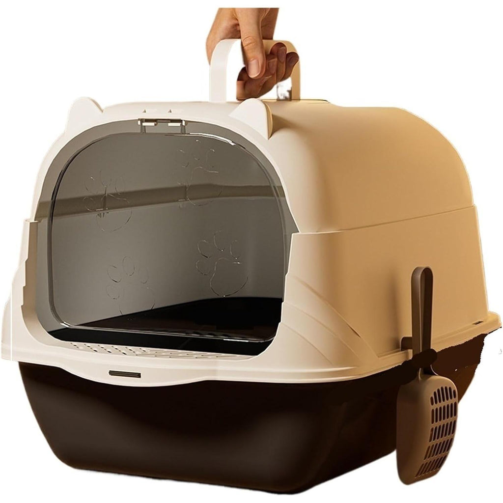 Cleaning Cat Litter Large Enclosed Anti Control Pet Toilet Supplies Catcher(Gray)