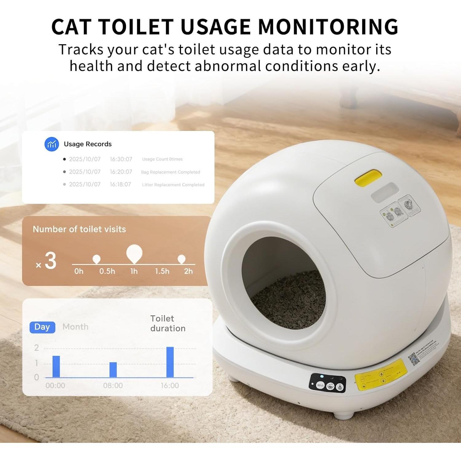 Fully Automatic Cat Litter Box, Pet Supplies Automatic Litter Tray for Cats, Automatic Litter Box