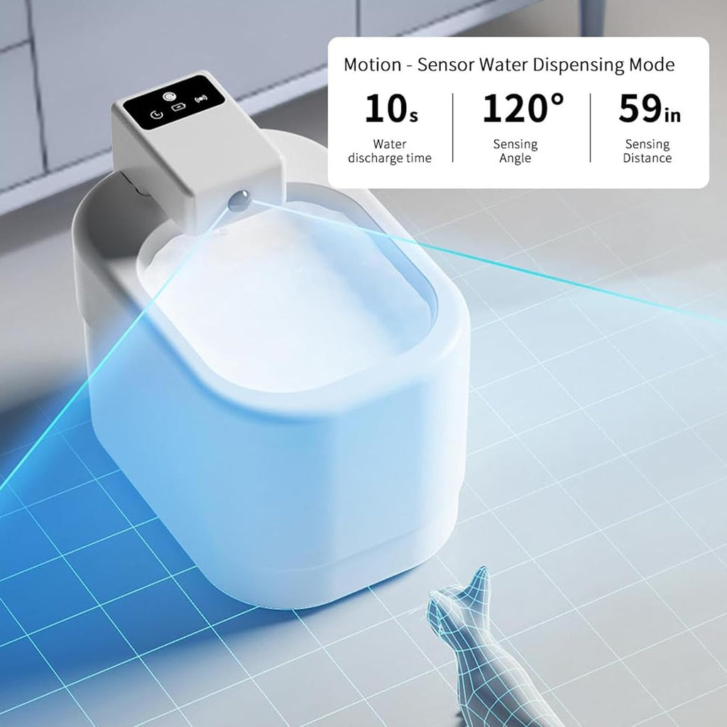 Automatic Pet Water Dispenser |   2L Cordless Dispenser |   Rechargeable Cat Water Fountain |   for Kitten Small Animal Indoor Floor Living Room