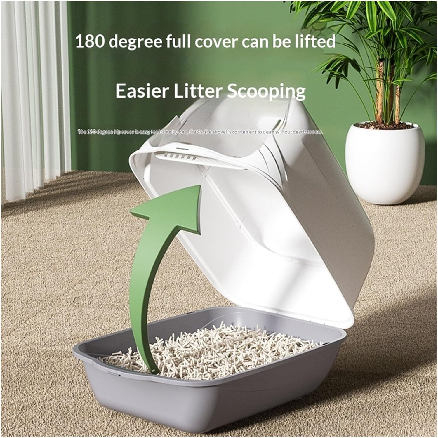 Cleaning Cat Litter Large Enclosed Anti Control Pet Toilet Supplies Catcher(Gray)
