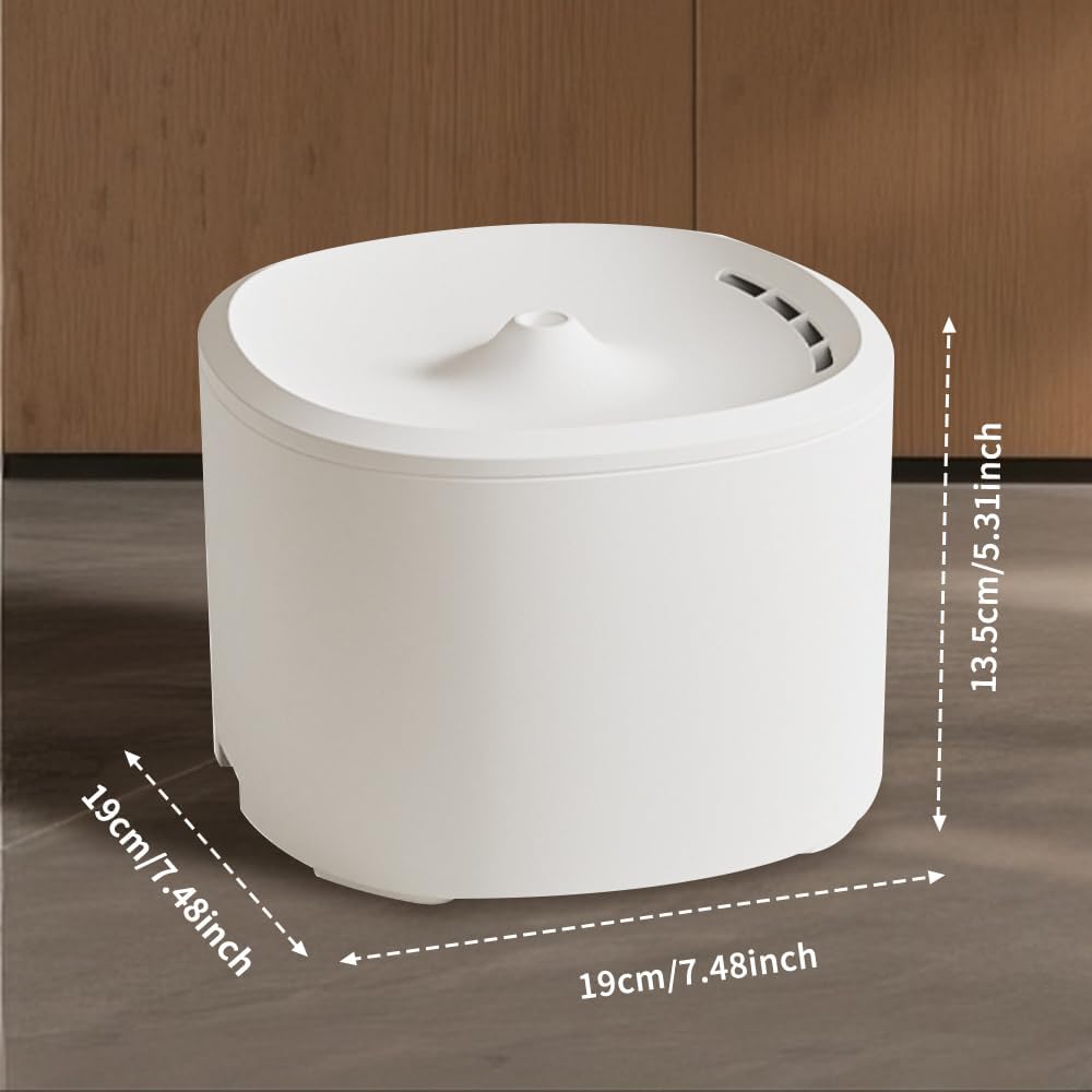 Pet Water Fountain, 101oz/3L Large Capacity Dog Cat Water Dispenser, USB Powered Circulating Fresh Water, Sleep Level Ultra Quiet Pump with 4 Layer Filtration Softening System-White