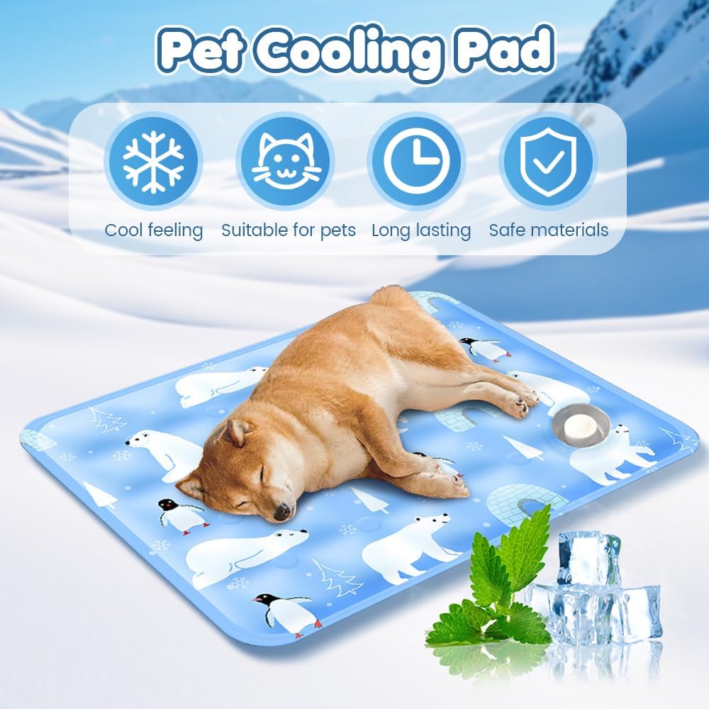 Dog Cooling Mat, 2025 New Lightweight Summer Cooling Pet Mats, Durable and Comfortable Cool Blanket for Dogs, Portable Cool Blanket for Small Pets, Hot Weather Pets (Blue02, X-Large) summer dogessentials