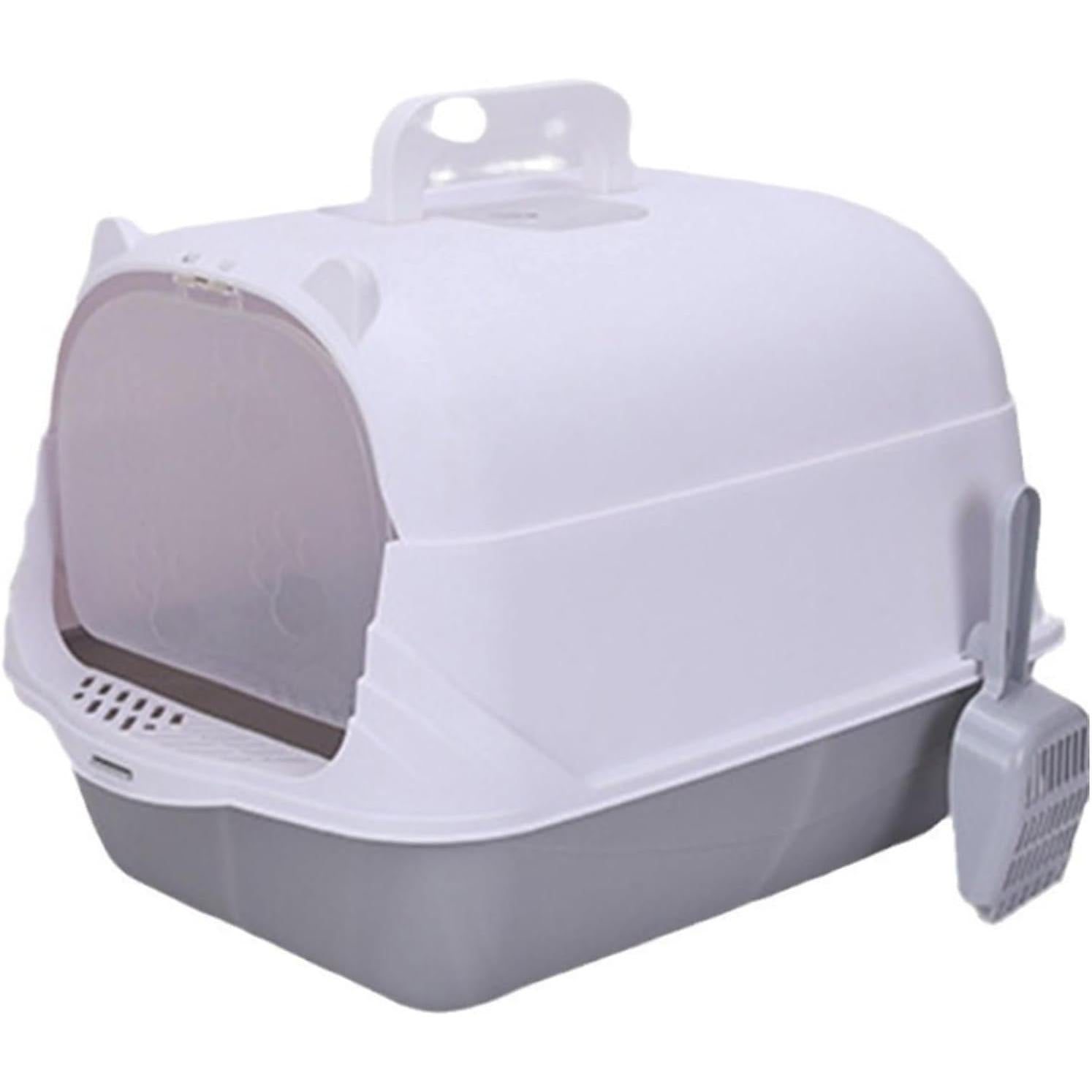 Cleaning Cat Litter Large Enclosed Anti Control Pet Toilet Supplies Catcher(Gray)