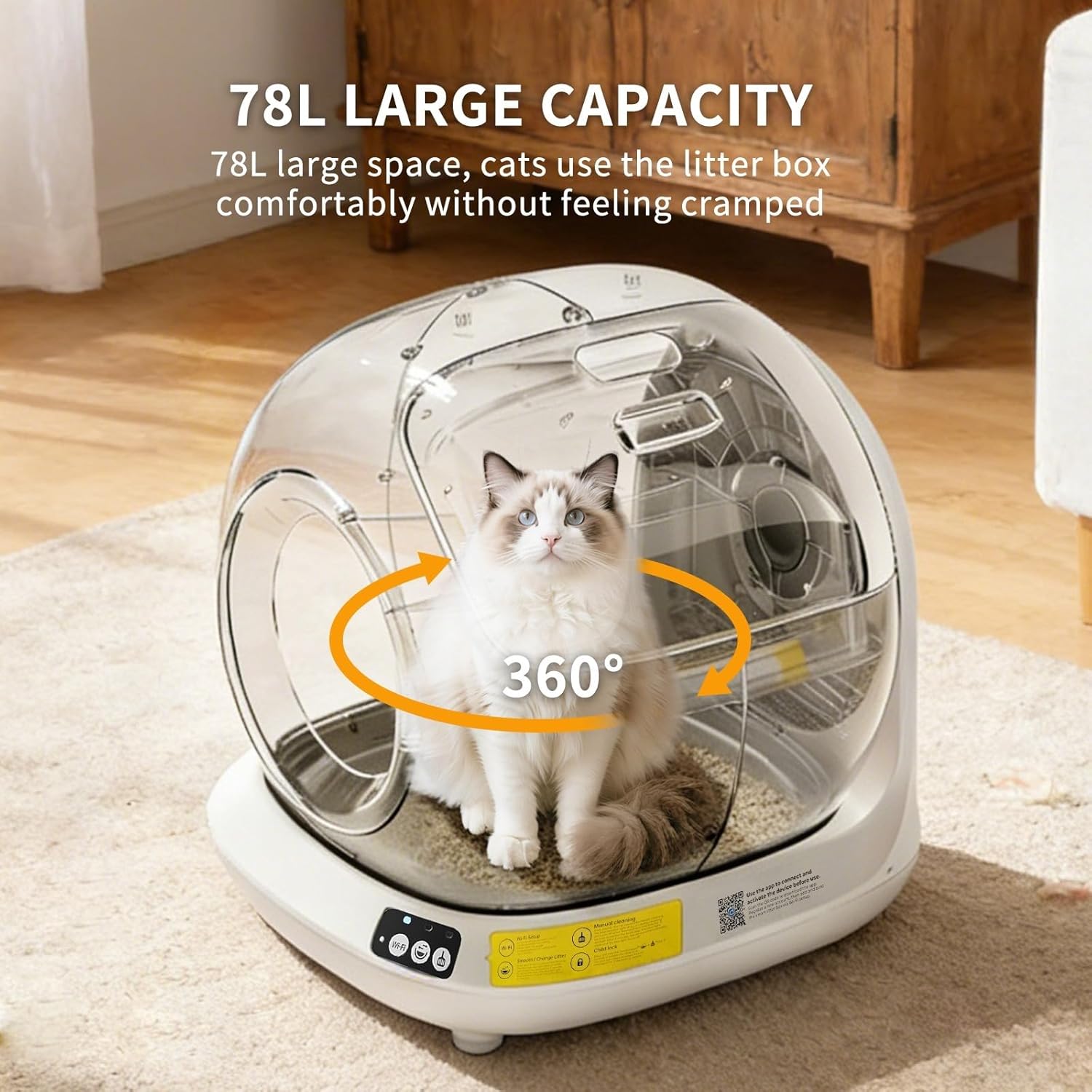 Fully Automatic Cat Litter Box, Pet Supplies Automatic Litter Tray for Cats, Automatic Litter Box