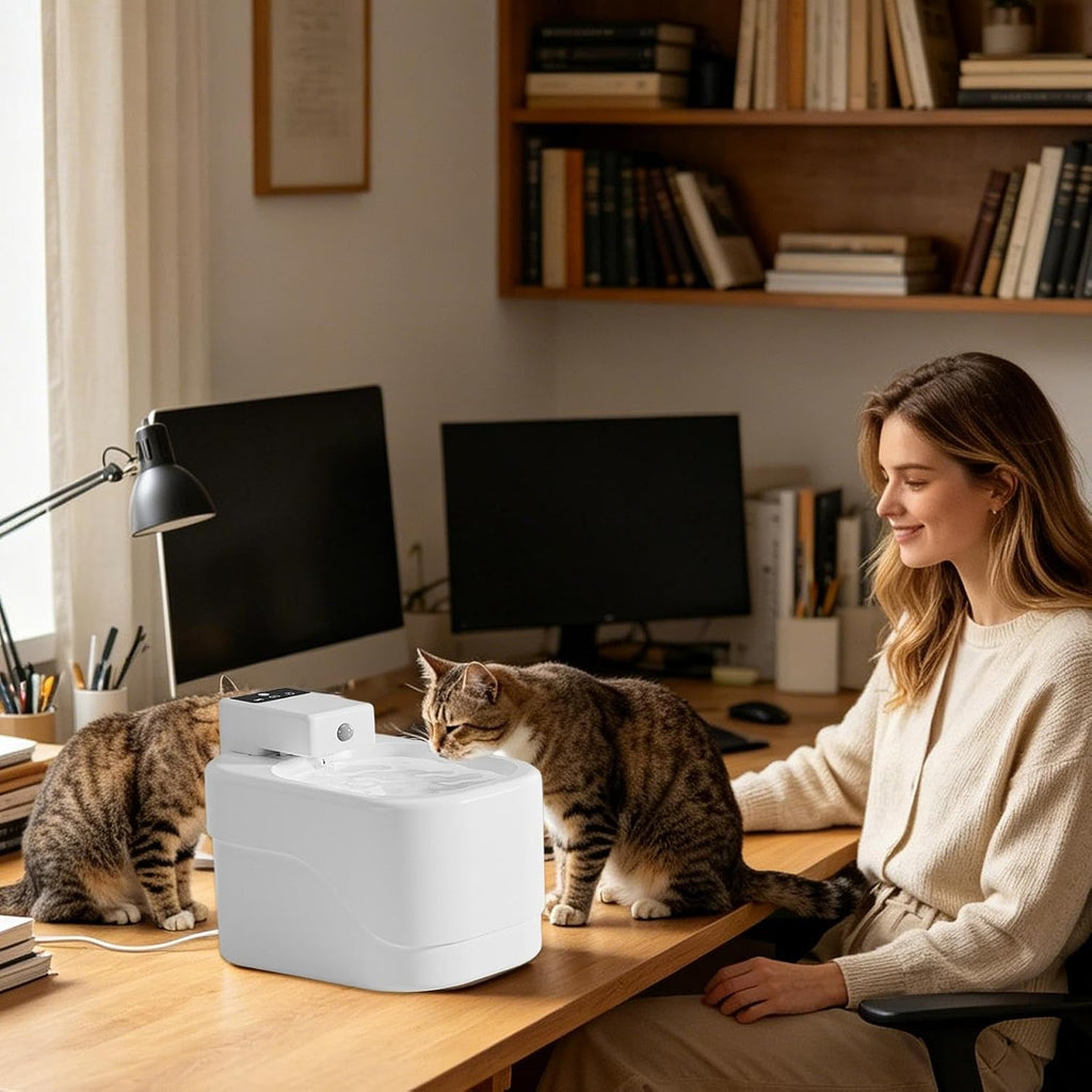 Automatic Pet Water Dispenser |   2L Cordless Dispenser |   Rechargeable Cat Water Fountain |   for Kitten Small Animal Indoor Floor Living Room