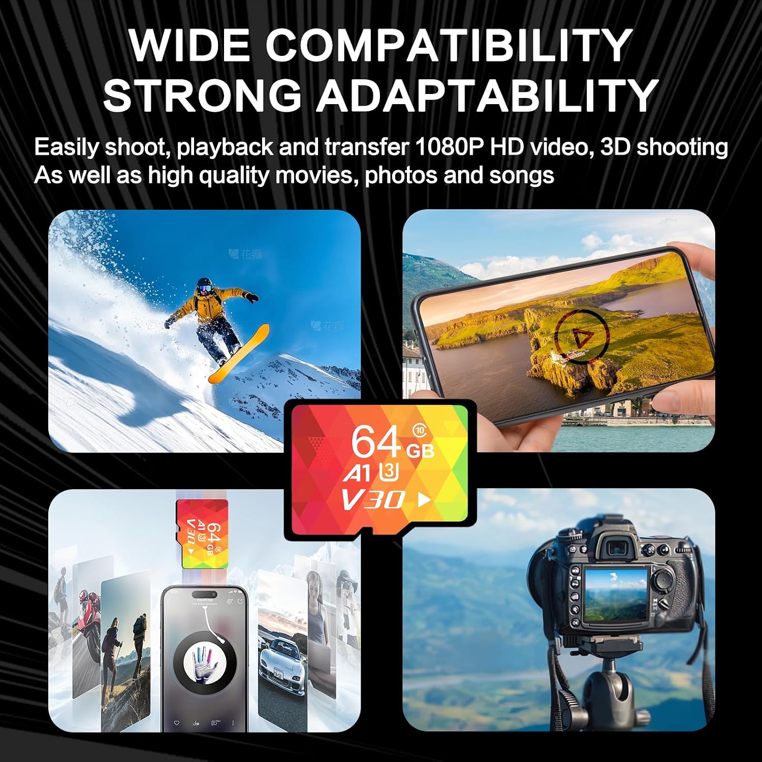 Monitoring Grade high-Speed SD Card, Stable Read and Write, Dedicated for All-Weather Security Monitoring