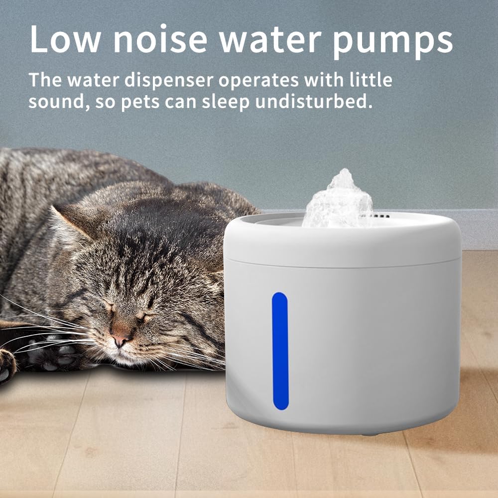 Circular pet Water Dispenser, Silent circulating Water, Filtered Clean, Large Capacity, no Leakage, Allowing Cats and Dogs to Drink with Peace of Mind