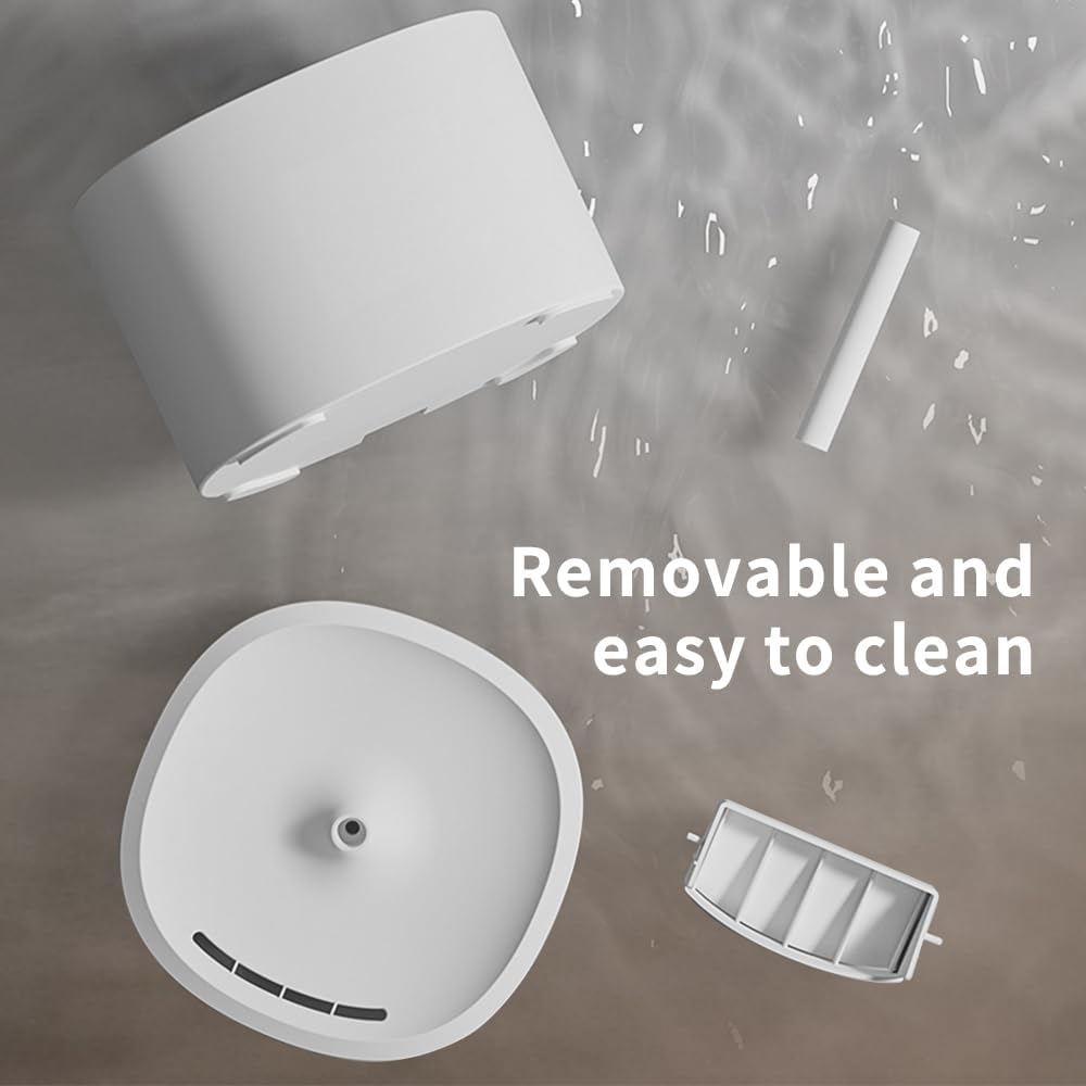 Pet Water Fountain, 101oz/3L Large Capacity Dog Cat Water Dispenser, USB Powered Circulating Fresh Water, Sleep Level Ultra Quiet Pump with 4 Layer Filtration Softening System-White